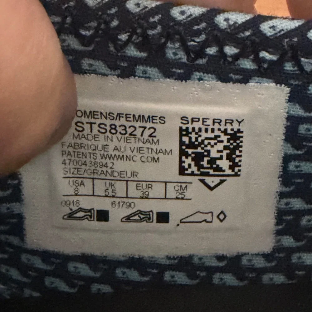 Sperry Vineyard Vines Crest Vibe Blue Chambray Whale Slip On Sneakers STS83272 8
